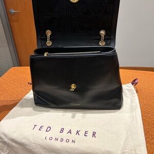 Ted Baker Black Satchel with Gold Hardware